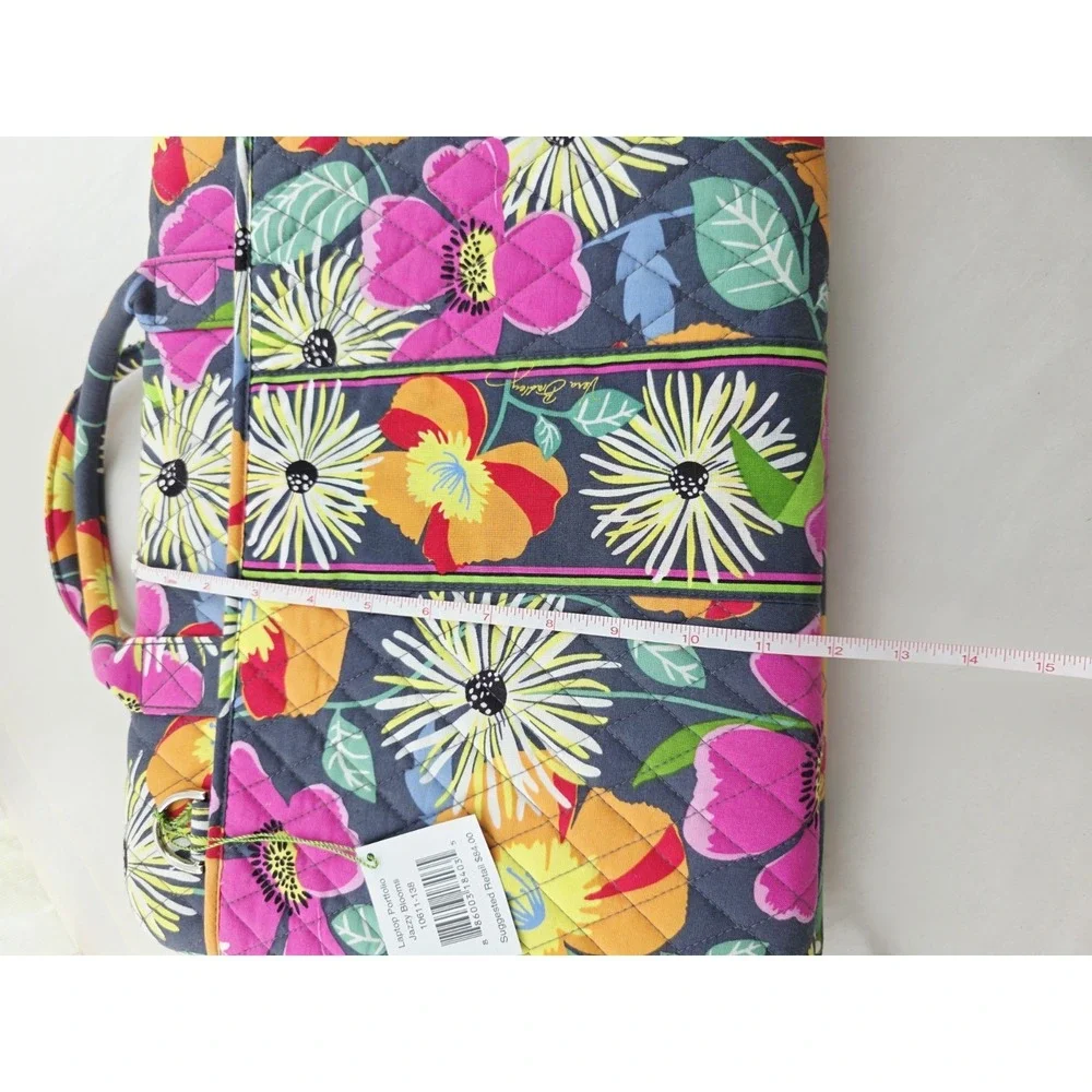 NWT Vera Bradley Large Laptop Bag Portfolio Jazzy Blooms Floral Multi quilted